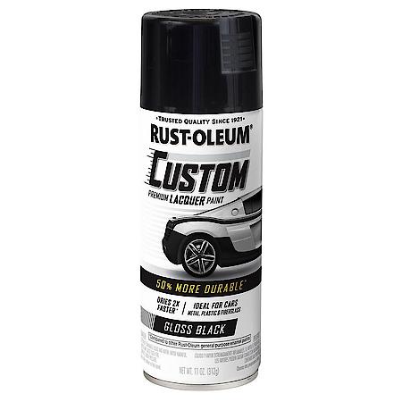 Automotive Gloss Black Custom Lacquer Spray Paint, 11 oz.