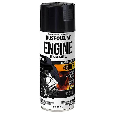 Automotive 600 Degree Gloss Black Engine Enamel Spray Paint, 11 oz.