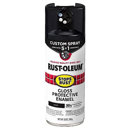 Stops Rust Custom Spray 5-in-1 Gloss Black Spray Paint, 12 oz.