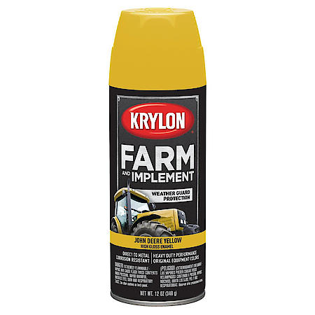Farm & Implement Spray Paint: John Deere Yellow, Aerosol, Direct to Metal, 12 Oz