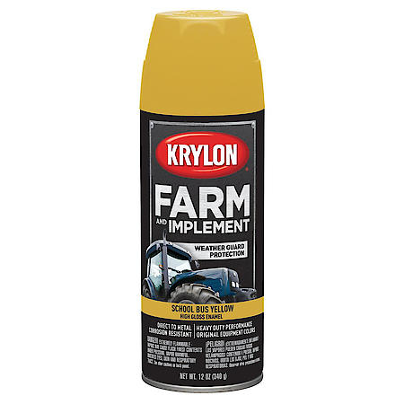 Farm & Implement Spray Paint: School Bus Yellow, Aerosol, Direct to Metal, 12 Oz
