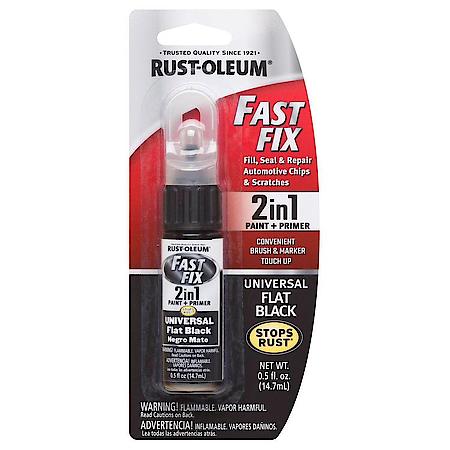 Stops Rust Fast Fix Universal Flat Black Touch Up Brush/Marker, .5 oz
