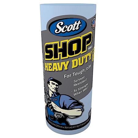 Heavy Duty Shop Towels: 9.4" x 12" Sheets, 60 Sheets a Roll, 1 Pack