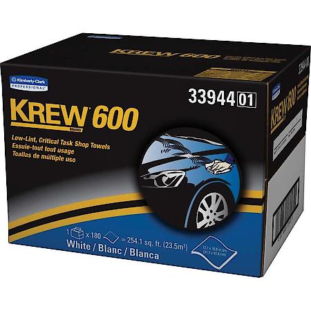 Krew* 600 Low Lint Shop Towels, 180 Count