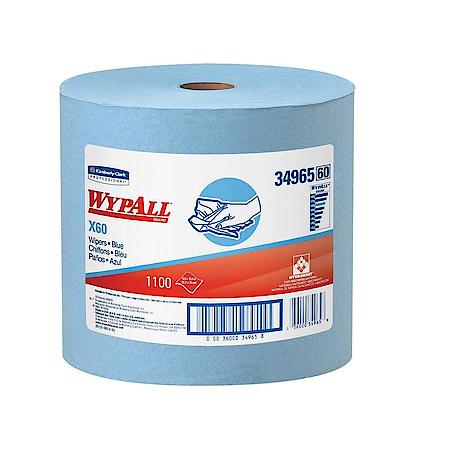 WypAll X60 Reusable Wiper Towels: 12.5" x 13.4" Sheets, 1,100 Sheets a Roll, 1 Pack