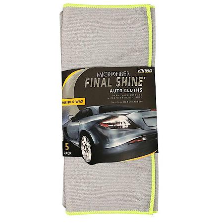 Microfiber Polish & Wax Towels: 12" x 16", 5 Pack