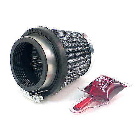 Universal Clamp On Reusable Air Filter: Flange Diameter 1.9", Filter Height 2.5", Flange Length 0.6"
