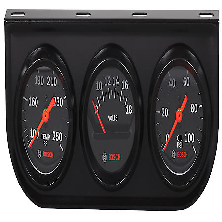 Style Line 2" Triple Gauge Kit (Black Face and Bezel)