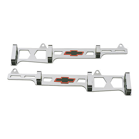 Linear Wire Looms, Chrome w/Bowtie Emblem, Chevy Small Block 1958 to 1991, 1 Pair