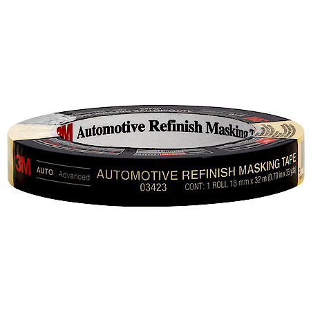 3M Automotive Refinish Masking Tape, 03423, 18 mm x 32 m