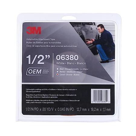 Automotive Attachment Tape, White, 1/2" x 20 yds.