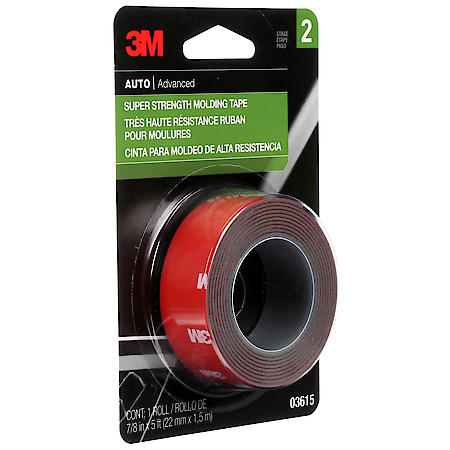 Super Strong Automotive Molding, Trim,  & Emblem Tape: 7/8" Wide x 5 Feet