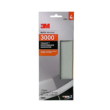 Trizact Performance Sandpaper, 03064, 3000 grade, 3 2/3 in x 9 in