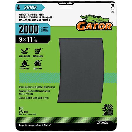 9" x 11" Waterproof Sanding Sheets, 2000 Grit, 5 Pack