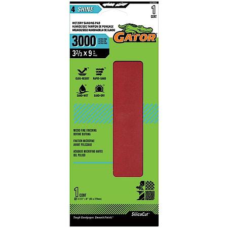 3-2/3" x 9" Hook and Loop Sanding Pad, 3000 Grit, 1 Pack