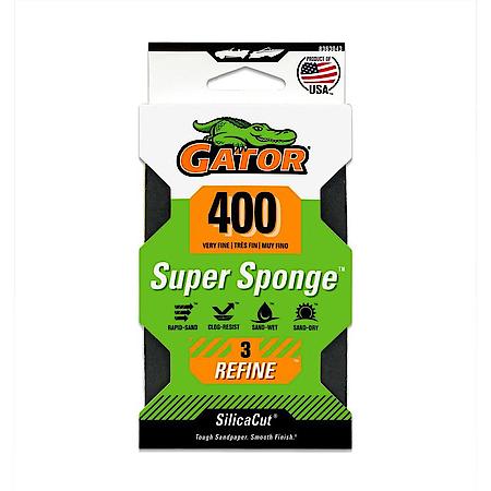 3" x 5" x 1" Waterproof Sanding Sponge, 400 Grit, 1 Pack