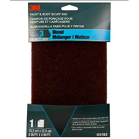 High-Performance Paint and Body Scuff Pad, 6" x 9", Maroon