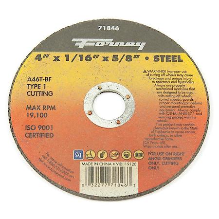 Cut-Off Wheel, Metal, Type 1, 4 Inch x 1/16 Inch x 5/8