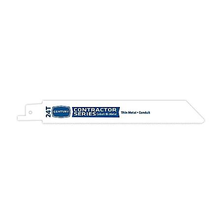 Reciprocating Saw Blade, 24T X 6", Bi-Metal, Contractor, 3/4" W, .035 Thick, 1/2" Univ Shank