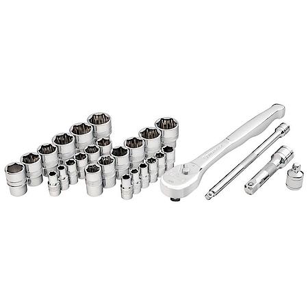 28 Piece 1/4" & 3/8" Dr. Zeon Socket Set