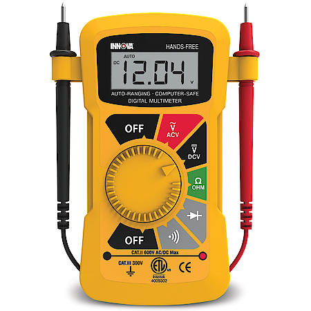 Auto-Ranging Digital Multimeter: Built-In Lead Holders, ETL / CE Listed, Auto Shutoff