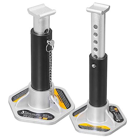 3 Ton (6,000 LBs) Capacity Aluminum Jack Stands, 2 Pack, Black/Silver, AT43004B