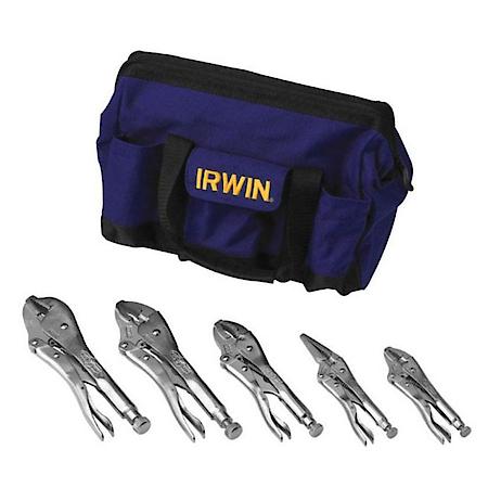 5 Piece Locking Pliers Set in a Canvas Tool Tote Bag