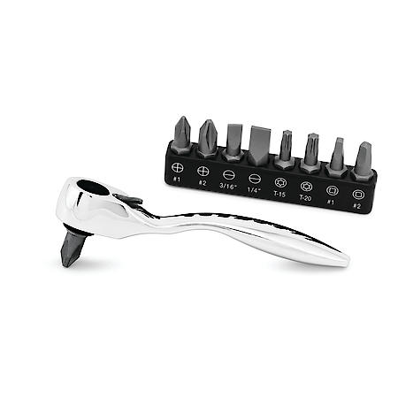 Offset Micro Bit Driver Set with 9 Bits & Ratchet