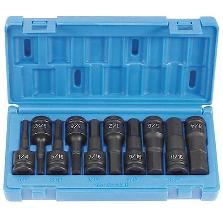 10 Piece 1/2" Drive Hex Impact Socket Set