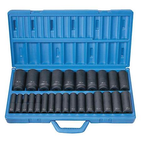 26 Piece 1/2" Drive Deep Length Metric Master Impact Socket Set