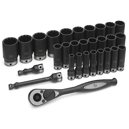 29 Piece 1/2" Drive Metric Deep 12 Point Duo-Socket Set