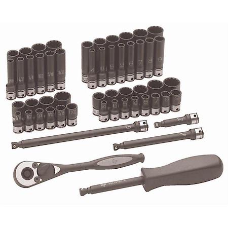 53 Piece 1/4" Drive Standard and Deep Fractional and Metric 12 Point Duo-Socket Set