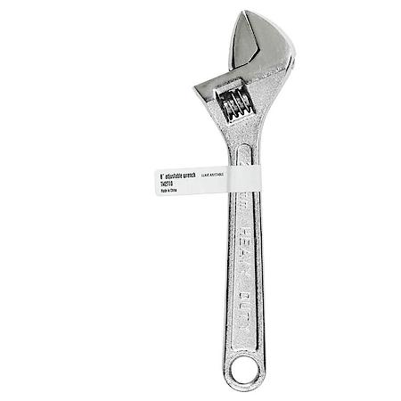 Durable 8 Inch Adjustable Wrench, Chrome Plated