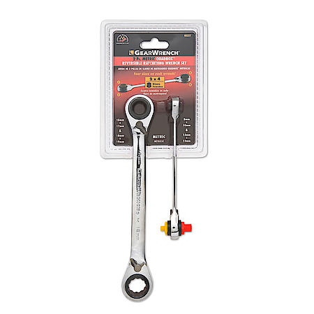 2 Piece 12 Point Metric QuadBox Double Box Ratcheting Wrench Set