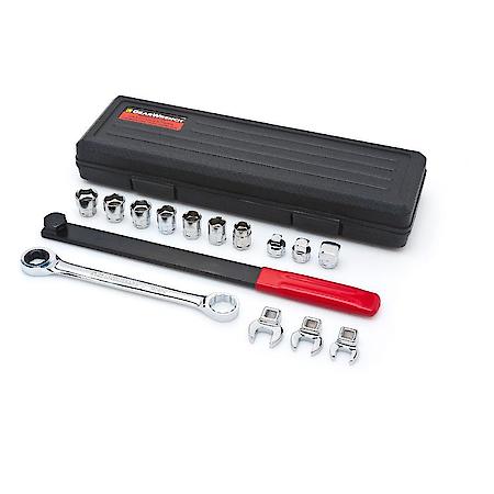 Ratcheting Wrench Serpentine Belt Tool and Socket Set (15-Piece)