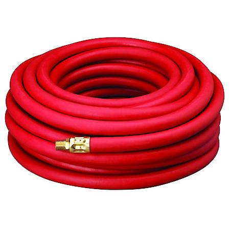 Heavy Duty 50' Rubber Air Hose for Garage & Shop