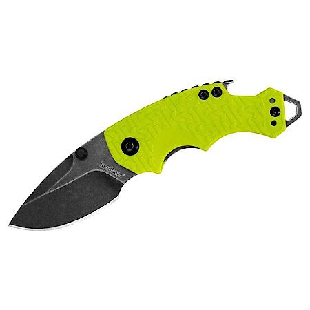 Shuffle Blackwash Finish Knife, Lime Gre