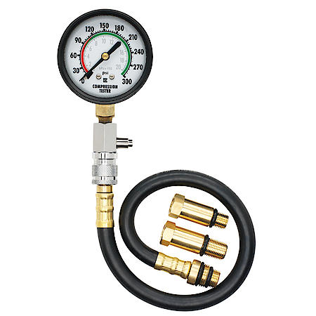 4 Piece Kit Compression Tester: Rubber Hose, Quick Disconnect Fitting, 12/14 mm Long Reach Adapters