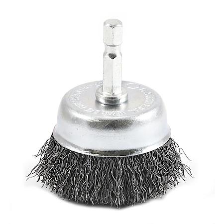 Crimped Cup Brush, 2 Inch x .012 Inch x 1/4 Inch Hex Shank