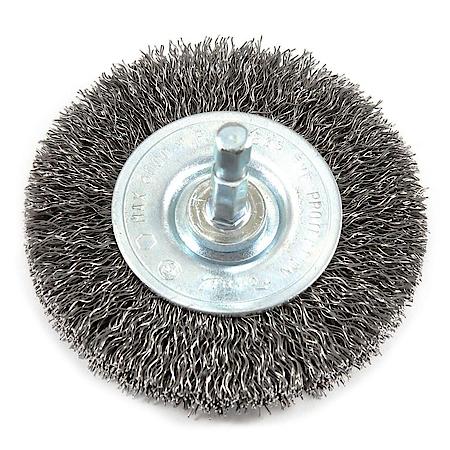 Crimped Wire Wheel, 3 Inch x .012 Inch x 1/4 Inch Hex Shank