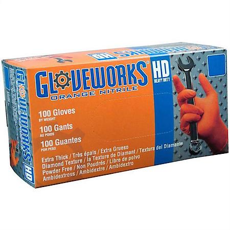 Gloveworks Hd Orange Nitrile Gloves Xl