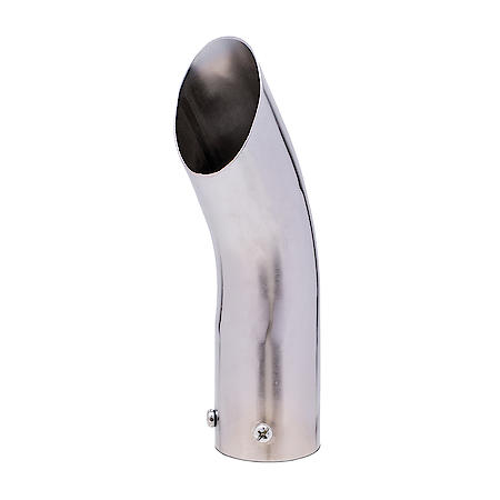 Universal Chrome Exhaust Tip: Chrome Plated, Rolled Edge, 2 1/8 in. x 9 in.