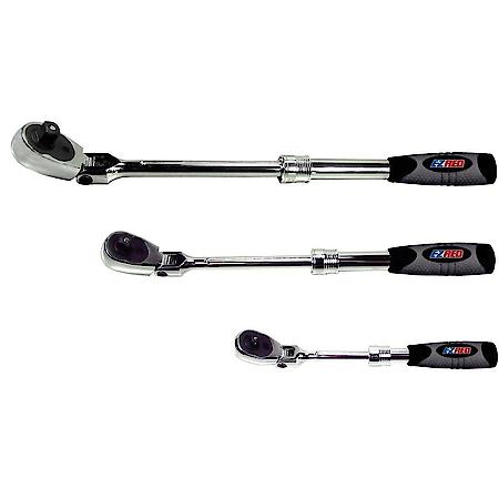 3 Piece Locking Flex Head/Extenable Ratchet Set