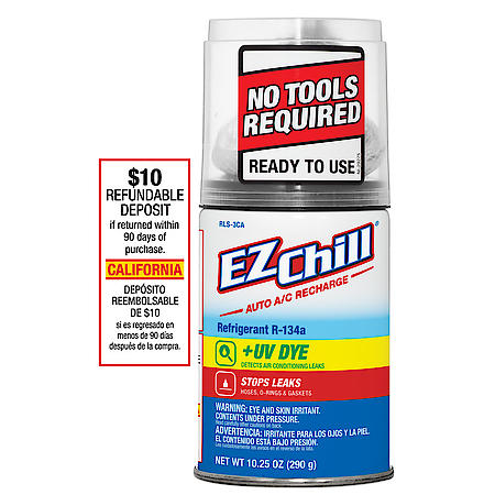 R-134a Refrigerant  With Leak Sealer & UV Dye, 10.25 oz. (CA Compliant) (Not available in WA)