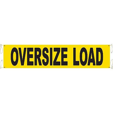 Double-Sided Safety Banner, Reads WIDE LOAD and OVERSIZED LOAD, 84" x 18"