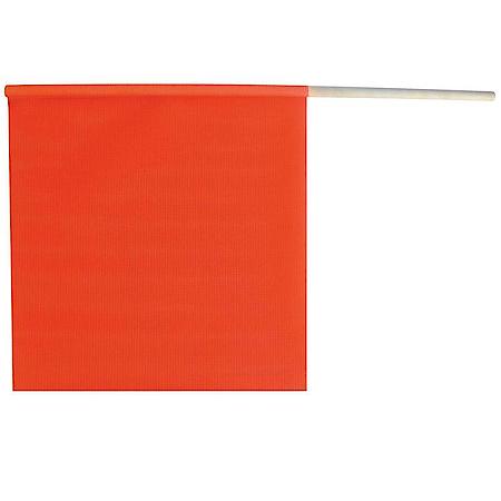 Fluorescent Orange Mesh Safety Flag with Wooden Dowel, 18" x 18"