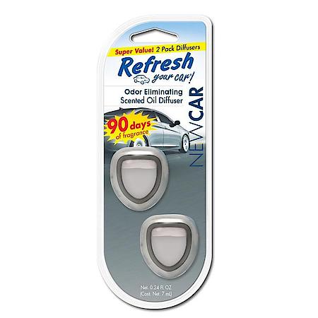 Mini Diffuser Air Freshener, New Car Scent, 2 Pack