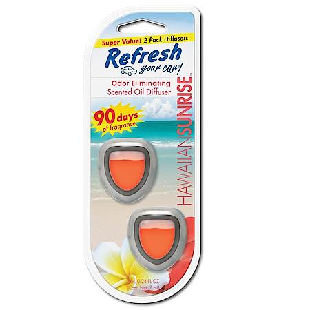Mini Diffuser Air Freshener: Hawaiian Sunrise Scent, 2 Pack