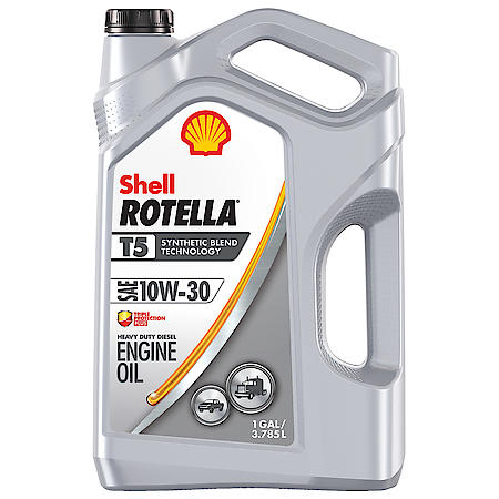 Rotella T5 10W-30 Synthetic Blend Heavy Duty Diesel Motor Oil, 1 Gallon