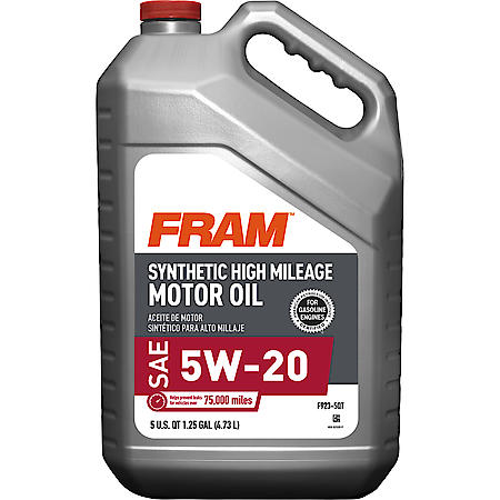 5W-20 High Mileage Full Synthetic Motor Oil: 5 Quart